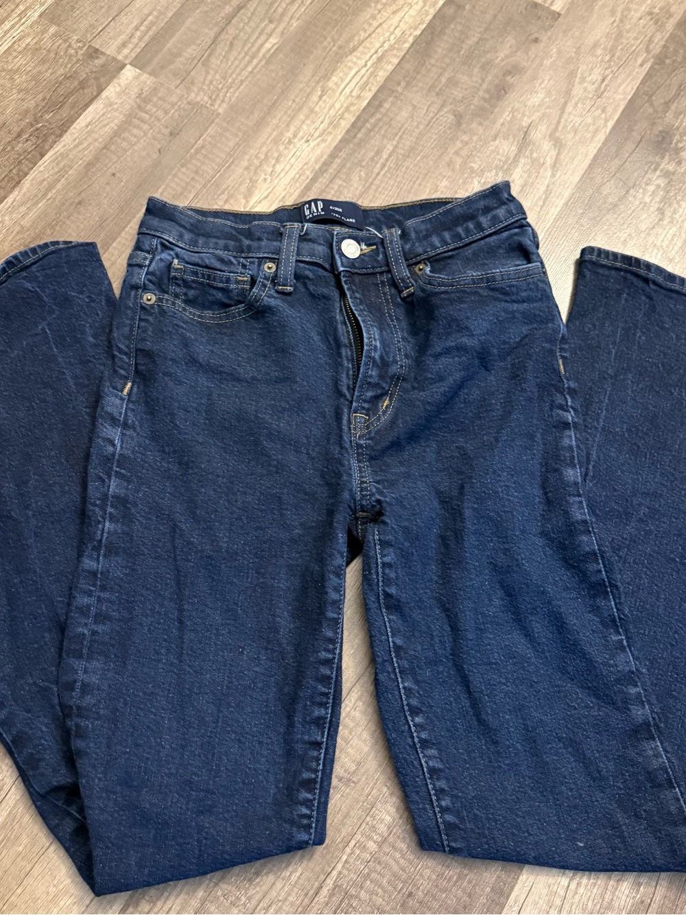 Gap Denim ’70s Flare Dark Wash Jeans High Rise Stretch